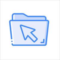 A folder icon with an arrow pointing to it vector