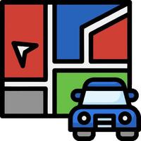 A car and map icon on a white background vector