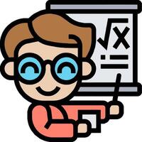 A cartoon man with glasses and a pointer vector