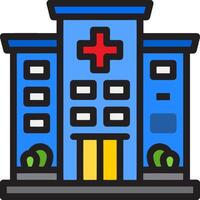 A hospital building with a cross on it vector