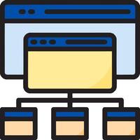 A computer with multiple screens and a monitor vector
