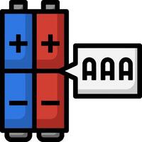 A battery with two red and blue batteries vector