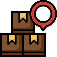 A stack of boxes with a red marker on top vector