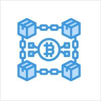 Bitcoin blockchain technology icon vector