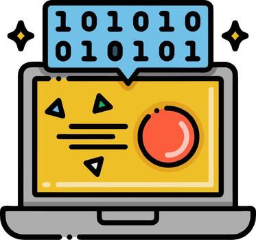 un ordenador portátil con un computadora pantalla y un computadora pantalla vector