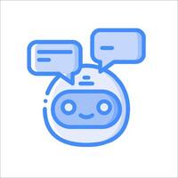 A robot with speech bubbles on it vector