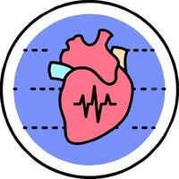 A heart with a heartbeat line and a line on it vector
