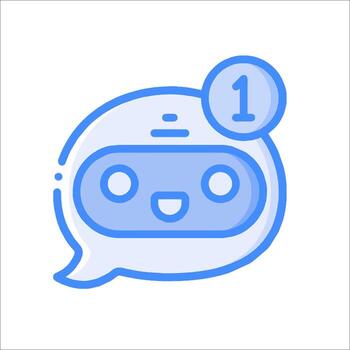 A robot with a smiley face and a number one vector