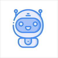 A robot icon with blue lines vector