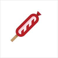 A red lollipop on a stick with a white background vector