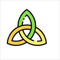 A celtic knot with two leaves on it vector