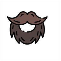 A cartoon beard with a mustache and mustache vector