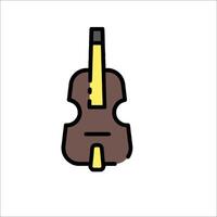 A violin icon with a yellow bow on it vector