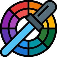 A colorful circle with a pen in the center vector