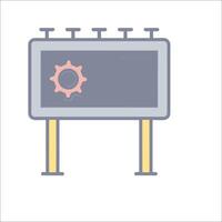 A sign with gears on it and a clock vector