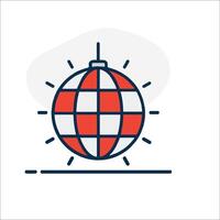 A red and white ball with a checkered pattern vector
