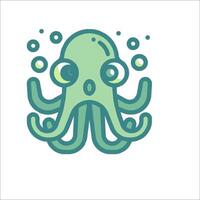 An octopus with bubbles on its face vector