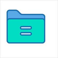 A folder icon with a blue background vector