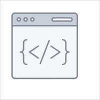 A web page with a code symbol on it vector