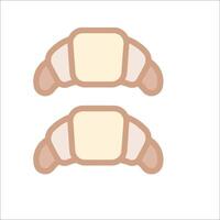 Two croissants are shown on a white background vector