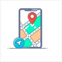 Mobile app location icon vector