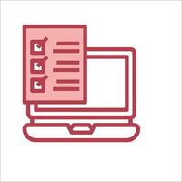 A laptop with a check list icon on it vector