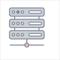 A server with three rows of servers vector