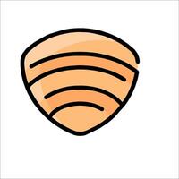A cartoon shield with a line through it vector
