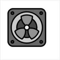 A black and white image of a fan vector