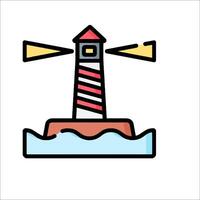 A lighthouse icon with a red and white stripe vector