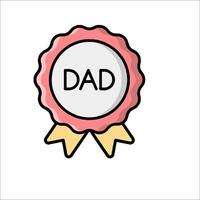 A dad badge with the word dad written on it vector
