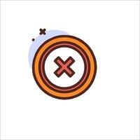 A circle with an x on it vector