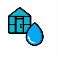 A blue house with a drop of water and a house vector