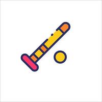 A baseball and bat icon on a white background vector