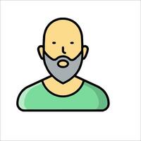 A man with a beard and a beard icon vector