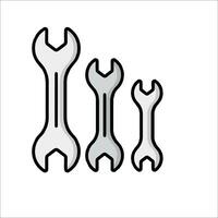 Three wrenches are shown on a white background vector