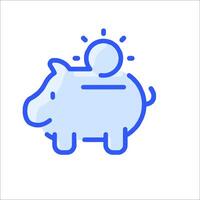 A piggy bank with a coin in it vector