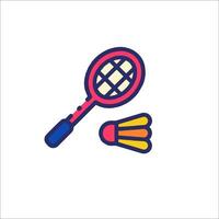 Badminton racket and shuttlecock icon vector