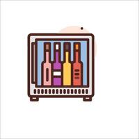 A refrigerator with bottles of wine in it vector