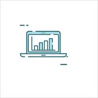 A laptop with a bar chart on it vector
