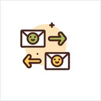 Email marketing icon with smiley faces vector