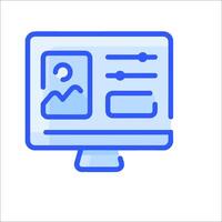 A computer monitor with a picture of a person on it vector
