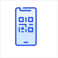 A phone with a qr code on it vector