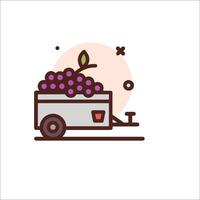 A purple trailer with grapes on it vector