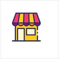 A colorful icon of a store with a window vector