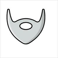 A beard with a long mustache and a beard vector