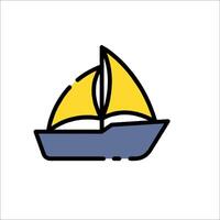 A sailboat icon with yellow sails on a white background vector