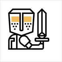 A knight holding a sword in his hand vector
