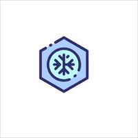 A hexagon with a snowflake on it vector