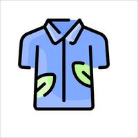 A shirt with a green leaf on it vector